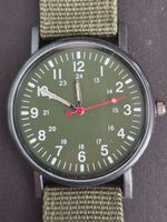 Montre Militaire Cadran vert Bracelet Nato kaki Boîtier 37mm