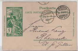 Postkarte UPU 27.X.00 Bern mit Rasierklingenstempel