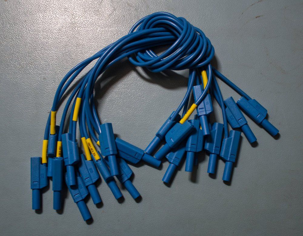 Kabel: 10Stk. Laborkabel mit Sicherheitssteckern - 50cm - Blau – Neu (gemäss Beschreibung) aus Zürich von mac_l2k9