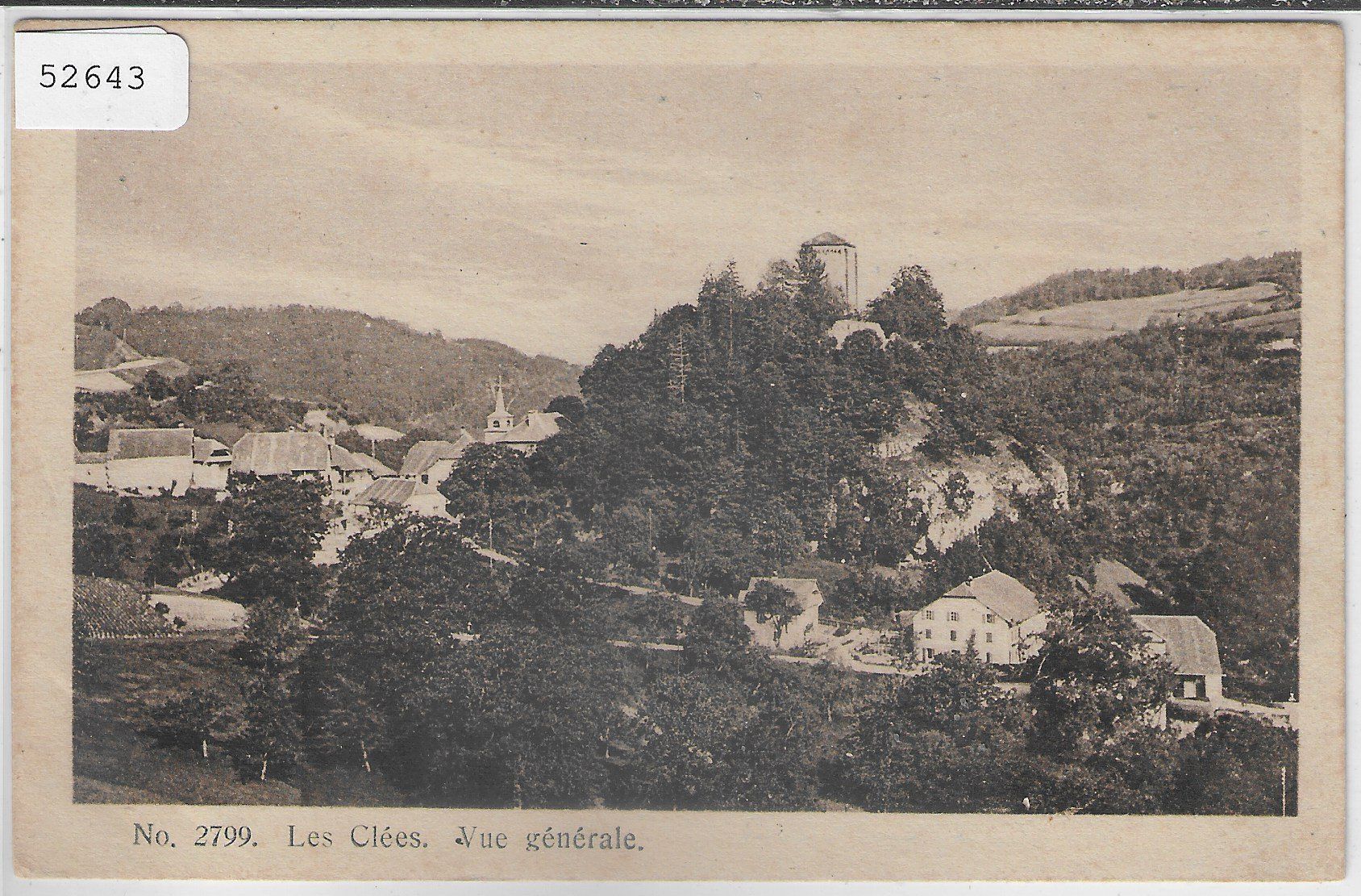 Cartoline postali: Les Clees - Vue generale – Usato da Ettingen venduto da Kartenplanet