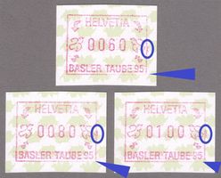 ATM 10_BASLER TAUBE_Abarten "ROTE FARBE im Rand" + ! Serie !