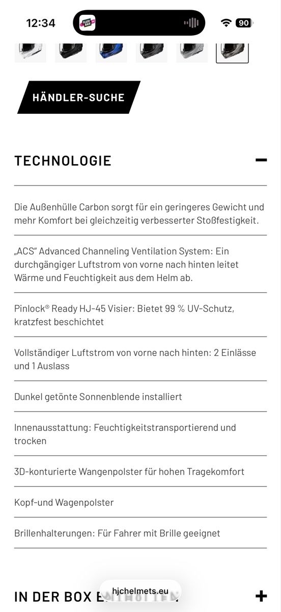 HJC Caschi & visiere: HJC F100 Helm Grösse L neu mit Sena SR Lite – Usato da Neftenbach venduto da Daniel1965 3