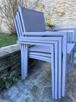 Lot de 8 chaises pour extérieur en aluminium (empilables)