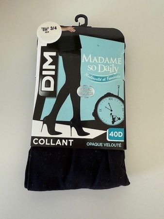 Collant DIM noir OPAQUE VELOUTE 40D - taille 3/4