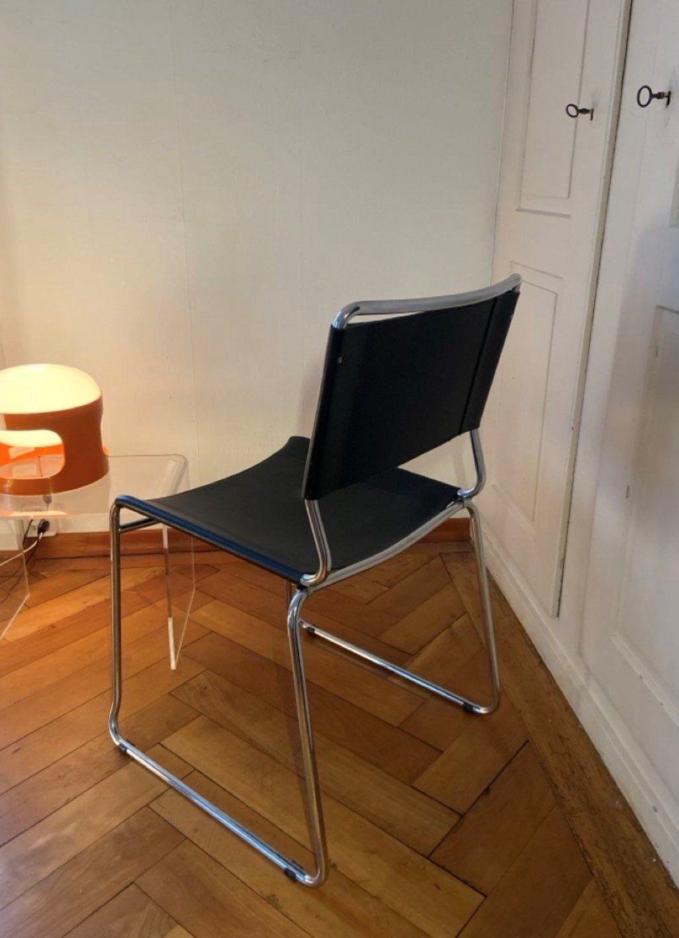 Chaises: Lederstuhl mit Chrom – D'occasion à Winterthur par patiii02 1