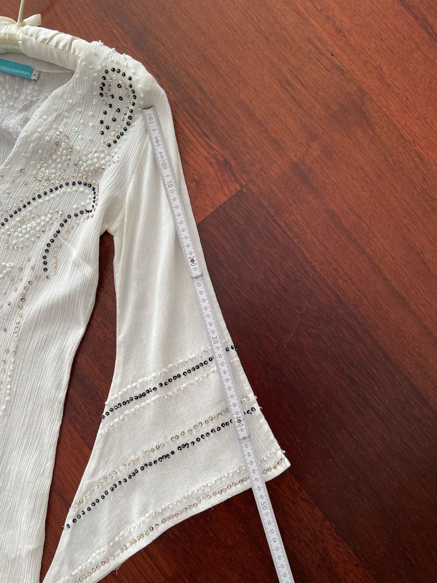 Melissa Odabash Tuniken: Tunique Melissa Odabash blanche perlée, taille S – Neu (gemäss Beschreibung) aus Genève von iry_67wr 2