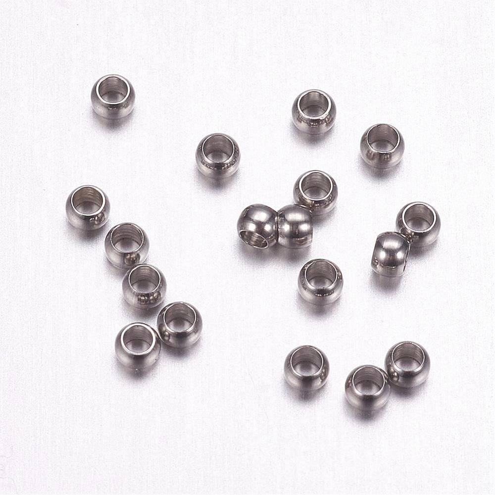 Perle (finte): Quetschperlen  2mm Chirurgenstahl 20 Stück – Nuovo (secondo la descrizione) da Alpnachstad venduto da perlengaby 1