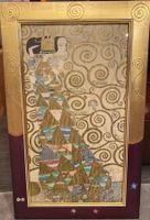 Gustav Klimt „Erwartung“ – Kunstdruck im Echtgoldrahmen