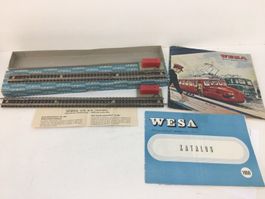 Wesa 367 Gleis 2 Stück Aufenthaltsgleis OVP, 2 Wesakataloge