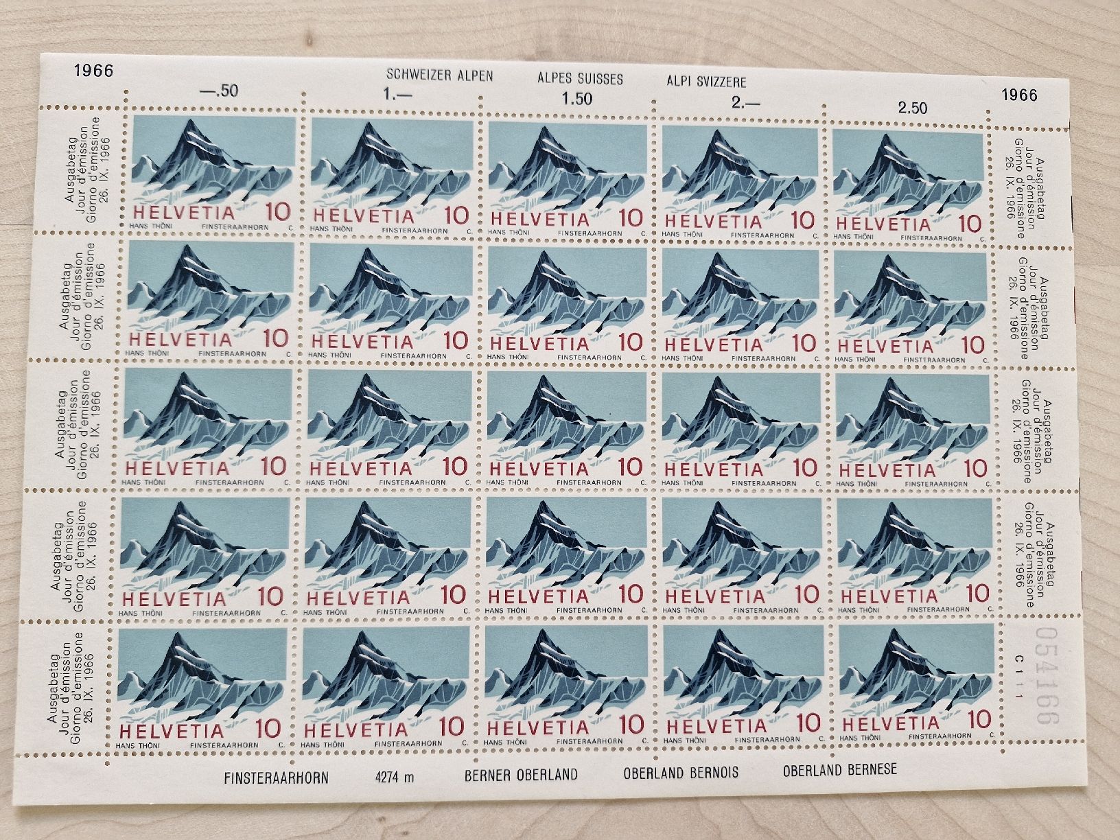 Tutti i francobolli: Finsteraarhorn 10 Rappen-Bogen 1966 Top! postfrisch – Nuovo (secondo la descrizione) da Frauenfeld venduto da Kasico