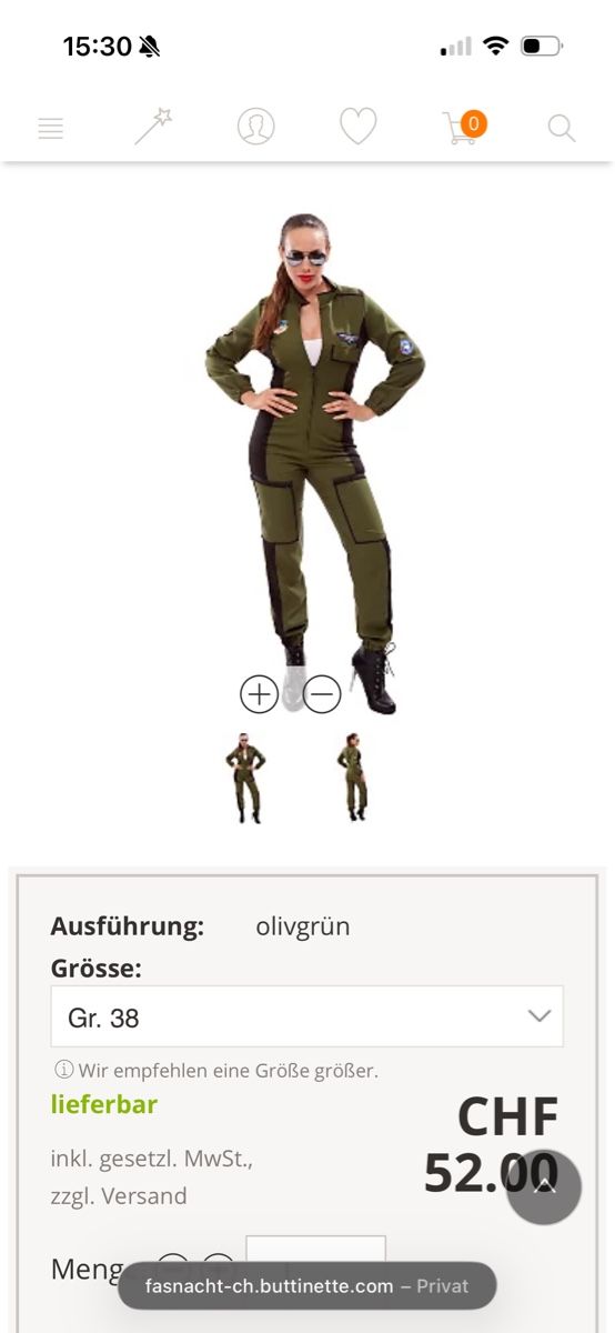 Costumi: Piloten Kostüm mit passender Brille – Nuovo (secondo la descrizione) da Hochdorf venduto da si981978 1