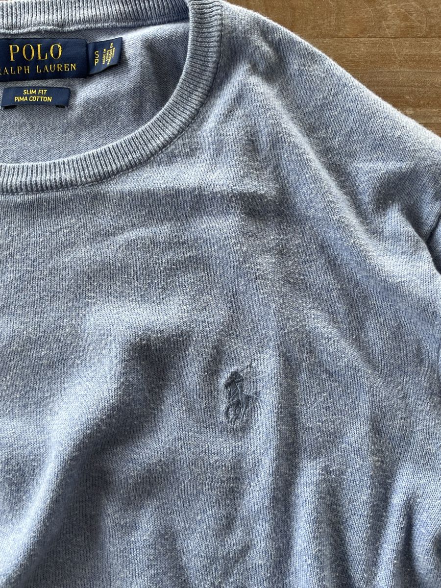 Ralph Lauren Maglioni & Felpe: Ralph Lauren Sweater, Pullover- Sky Blue, Slim Fit, Cotton – Usato da Oberhofen am Thunersee venduto da BikeForMySister 1