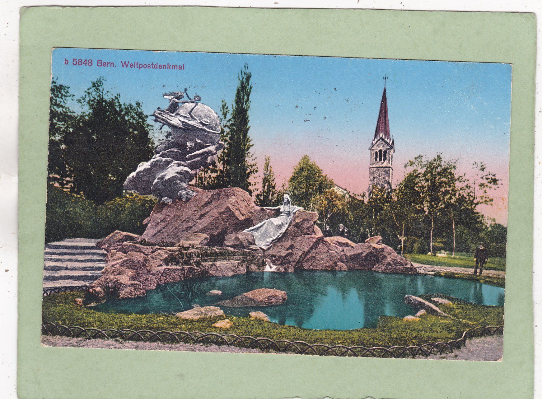 Cartoline postali: Bern Weltpostdenkmal 1927 – Usato da Herisau venduto da Lisegrat2008