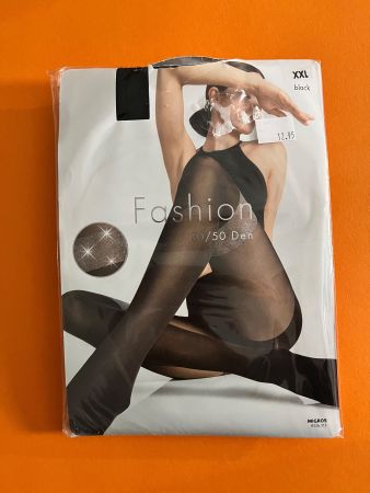 Strumpfhose Fashion (Migros), Grösse XXL, Glitzerstreifen