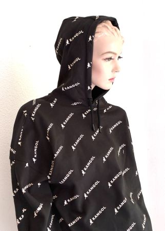 Vintage KANGOL Hoodie in Schwarz Grösse 36 Oversize
