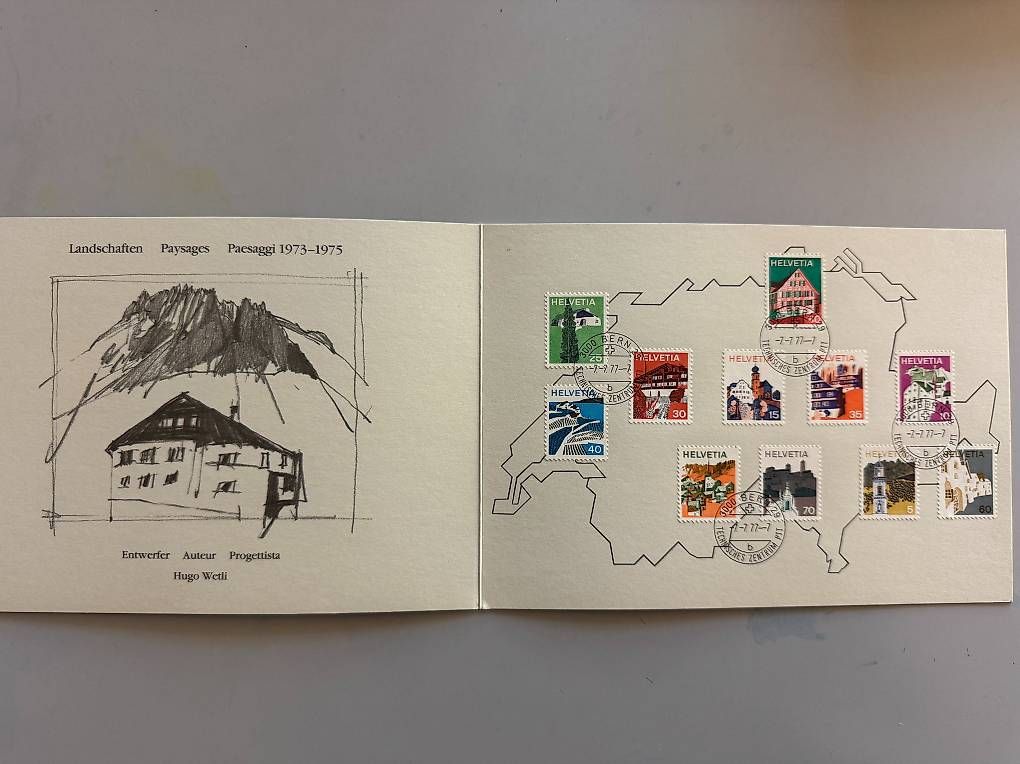 Tutti i francobolli: 44 Doppelkarten mit Briefmarken Schweiz – Usato da Basel venduto da Chregu07
