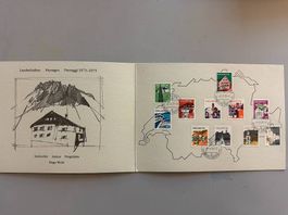 44 Doppelkarten mit Briefmarken Schweiz