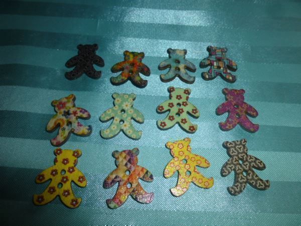 50 Stück Runde Holzknöpfe, 30 Mm, Bunt Mit Blumenmuster – 4-Loch, Für Nähen, Basteln & Deko