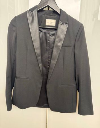 Sandro Paris Damen-Businessanzug Blazer Hose Gr. 36 schwarz