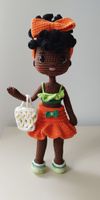 Handmade Crochet Doll with Summer Outfit and Bag! 28 cm