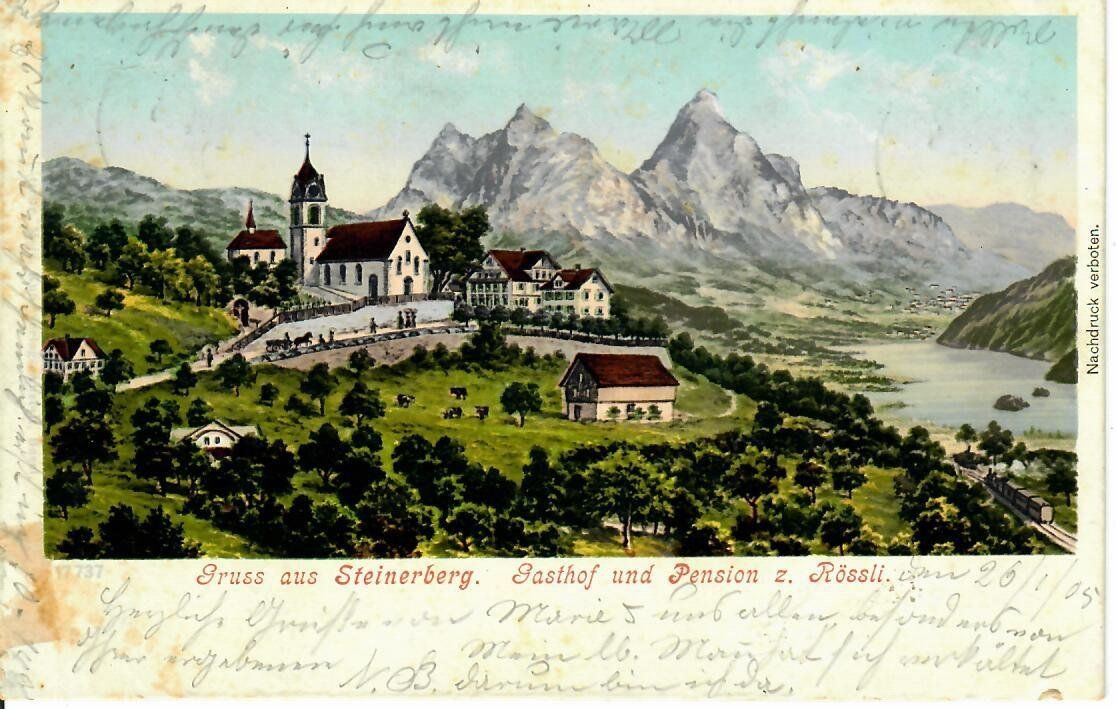 Ansichtskarten: Gruss aus Steinerberg 1905 – Gebraucht aus Hochdorf von Ziegel-16