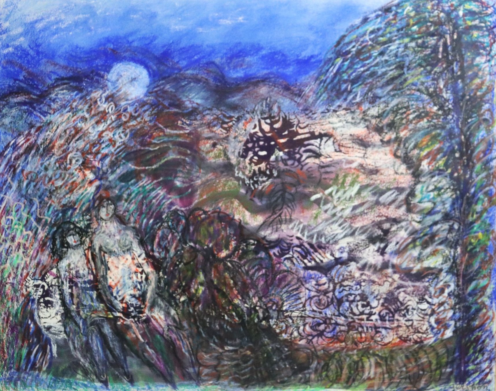 Gemälde: Gershon Knispel 1932.2018, grosses Pastell, Mischtechnik – Gebraucht aus Zug von Kunst-Fundgrube 1