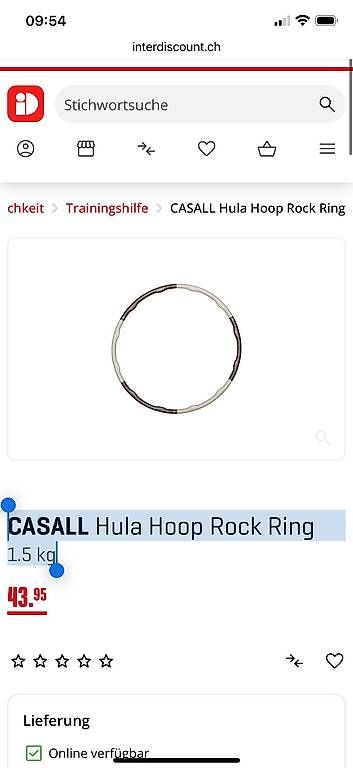Casall Hometrainer: CASALL Hula Hoop Rock Ring 1.5 kg – Usato da Ebikon venduto da ala_97xp 3