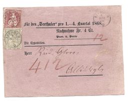 Nachnahme 8.Nov.68 mit Sitzende-Helvetia Nr. 37+38 / Seengen