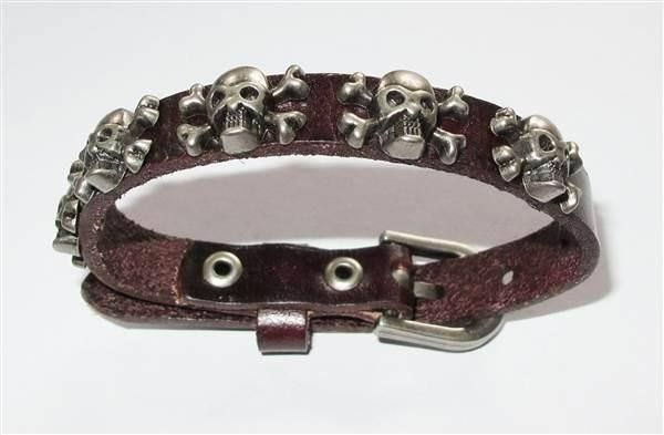 Bracciali & Braccialetti: Gothic / Skull Lederarmband / Bracelet – Nuovo (secondo la descrizione) da Schwanden GL venduto da UHRKNALL 1