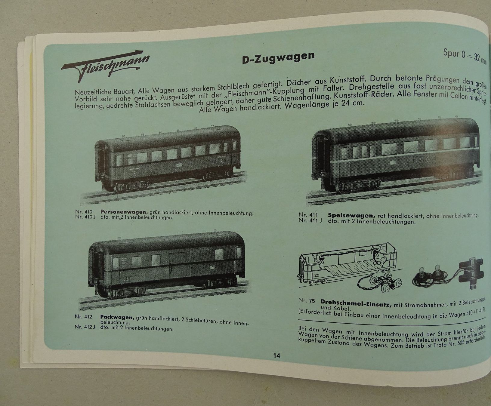 Fleischmann Modelleisenbahnen: FLEISCHMANN 0 KATALOG 1951 – Gebraucht aus Grüningen von Kartensammler 3