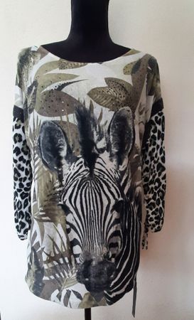 Damen Oberteil Monari Zebra Muster Grösse 40 