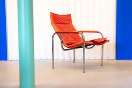 Strässle Eichenberger Sessel Leder Rot - Lieferung möglich