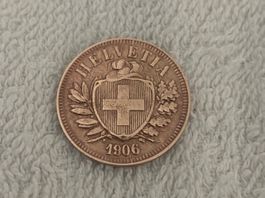 2 centimes/Rappen 1906 B