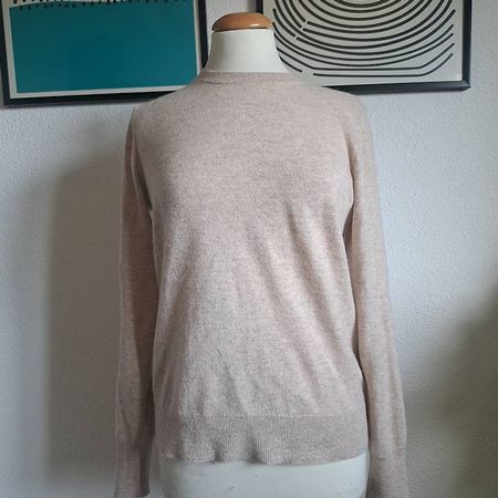 Uniqlo Kaschmir Pullover, Beige, Grösse S 