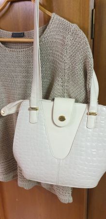 vintage Handtasche weiss