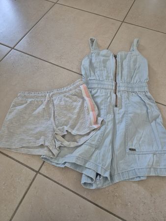 Sommer Set: Jeans Jumpsuit + Shorts, Grösse 128/134