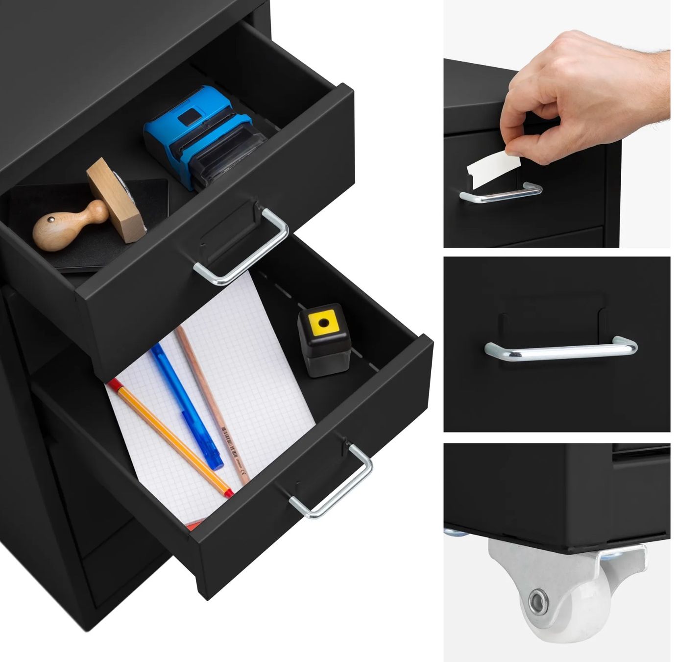 Banconi: Rollcontainer schwarz aus Stahl, nur 79.- statt 124.- – Nuovo e nell'imballaggio originale da Necker venduto da liq24 3