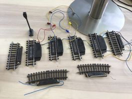 8 Märklin Schaltgeleise + 1 Signal