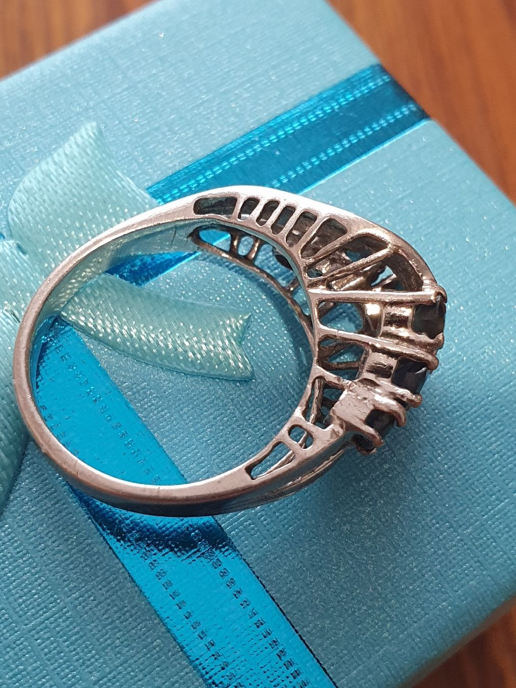 Anelli: Stilvoller 1970/80er 925er Silber Saphir-Ring – Usato da Wohlen AG venduto da palmsprings 5