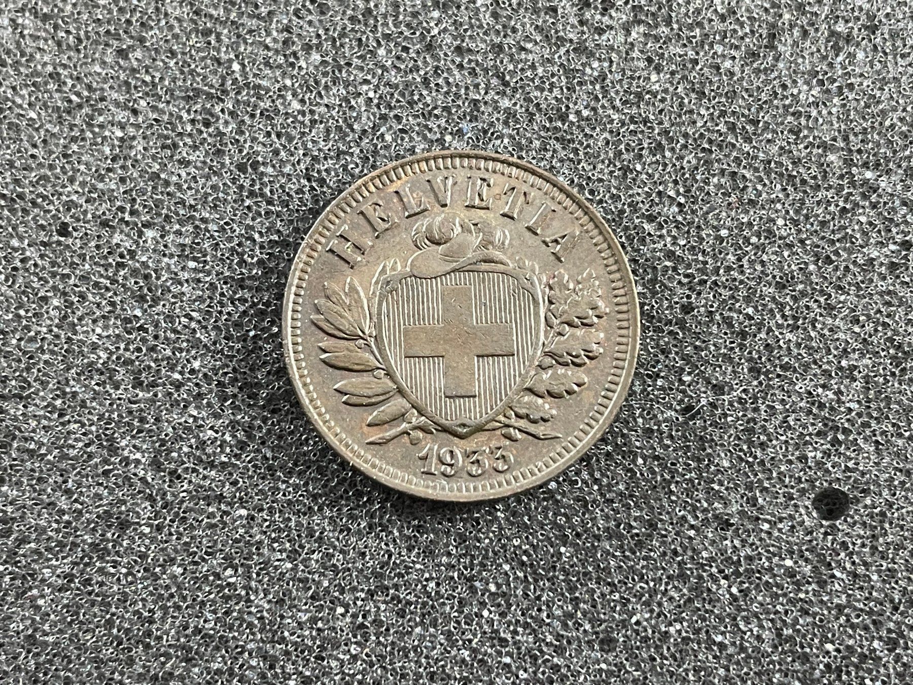 Tutti le monete: 2 Rappen 1933 (318) – Usato da Reitnau venduto da tb-muenzen