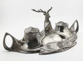 Moritz Hacker, Wien um 1900 Tintenzeug versilbert Jugendstil