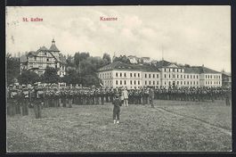 AK St. Gallen, Kaserne mit Soldaten