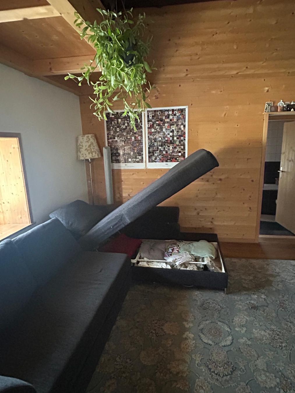 Divani: Ecksofa dunkelgrau, mit Bettfunktion & Stauraum – Usato da Cazis venduto da Vinyloo 5