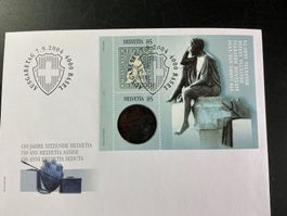 FDC  150 Jahre sitzende Helvetia  Basel, 7.9.2004, Top!