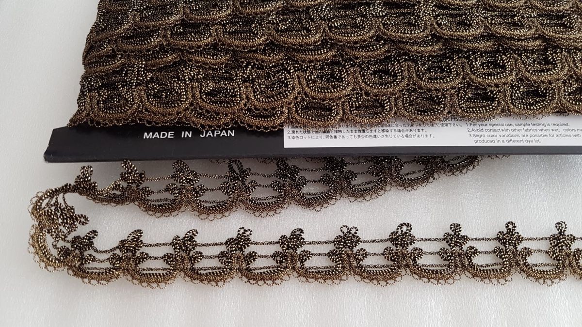 Stoffe: Spitze MOKUBA DunkelGold 1m. – Neu (gemäss Beschreibung) aus Zürich von 280_yc86 1