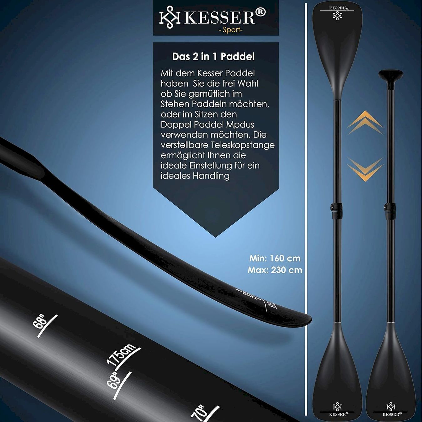 Surf: KESSER Aqua SUP Board Set 320cm blau – Nuovo e nell'imballaggio originale da Bottighofen venduto da zaap 7