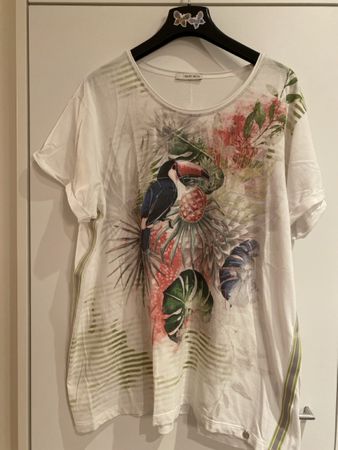 T-Shirt Damen Grösse 44 weiss floral SANI BLU 
