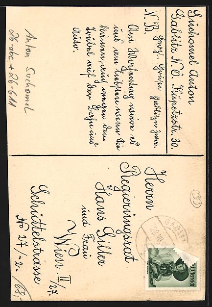 Cartoline postali: sign. Anton Suchomel: Dicker Reisender s – Usato da Berlin venduto da bartko-reher 1