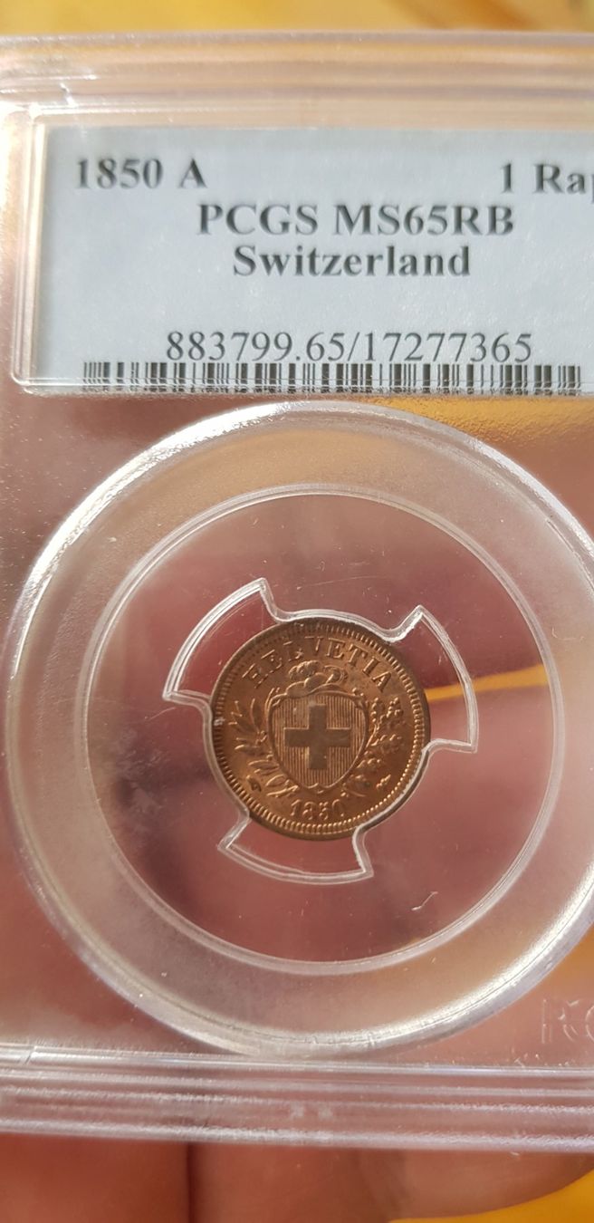 Tutti le monete: TOP POP 1 Rappen 1850 A MS65 – Nuovo (secondo la descrizione) da Meyrin venduto da menelaos77