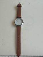 Damen Armbanduhr braunes Leder weisses Zifferblatt(S7)